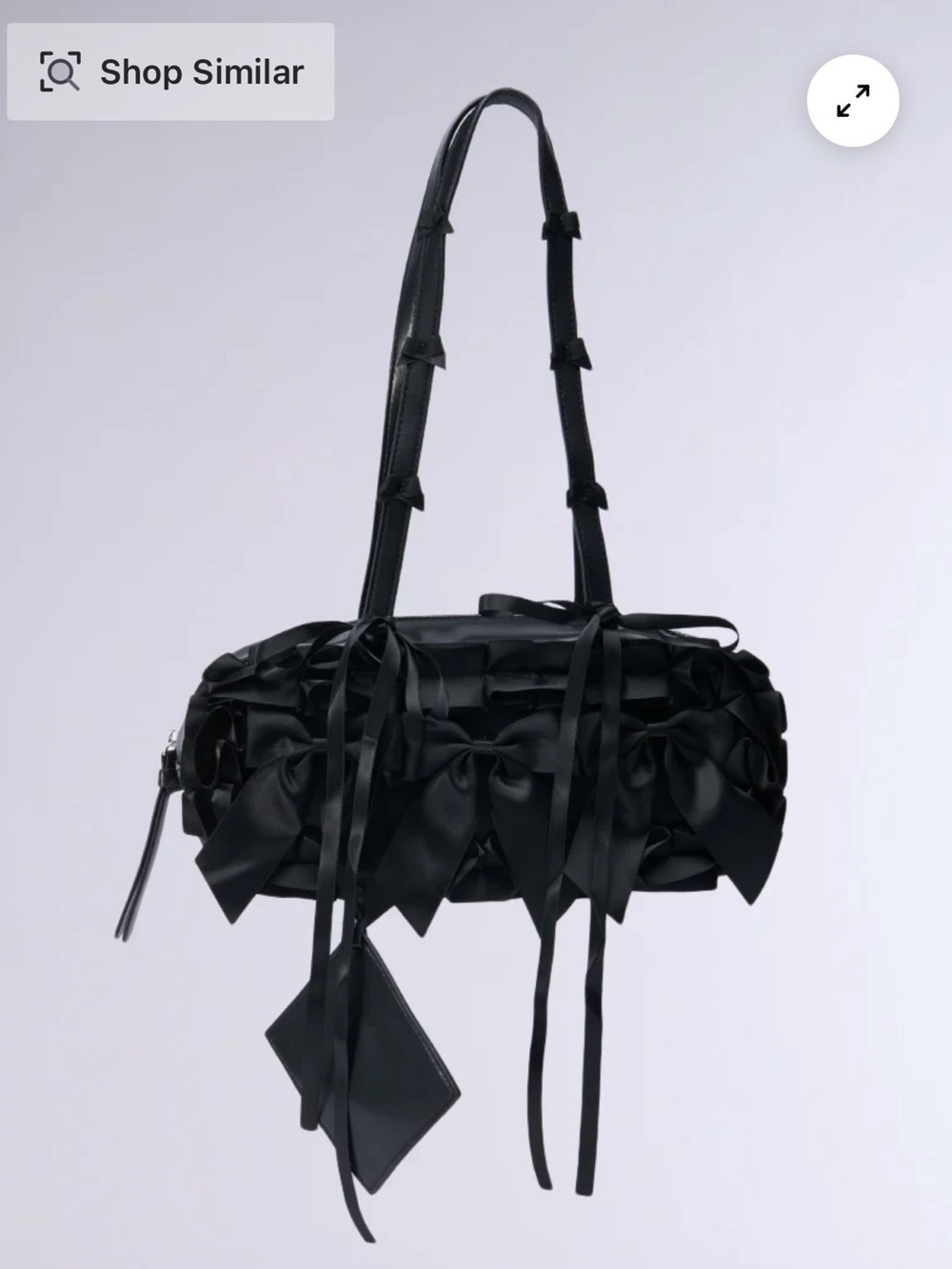 Black Satin Bow Shoulder Bag